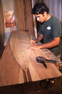 Ricardo Paes marking out glued up bottom skin
